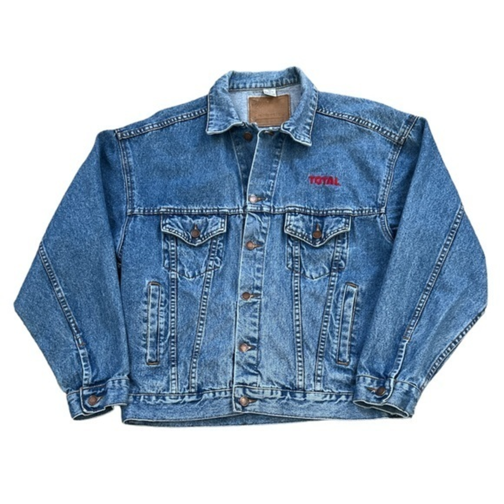 Haleman Jeans Wear Vintage Men's Classic‎ Denim Trucker Jacket Sz. L Unisex